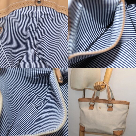 BURBERRY Blue Label Tote Bag Canvas Beige Auth bs13947 - Picture 14 of 15